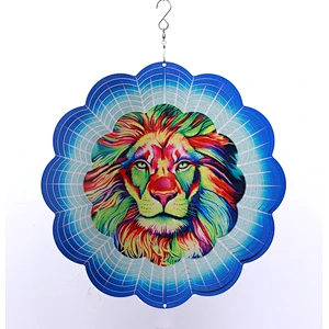 Stainless Steel Metal Lion Wind Spinner For Garden Decoration
