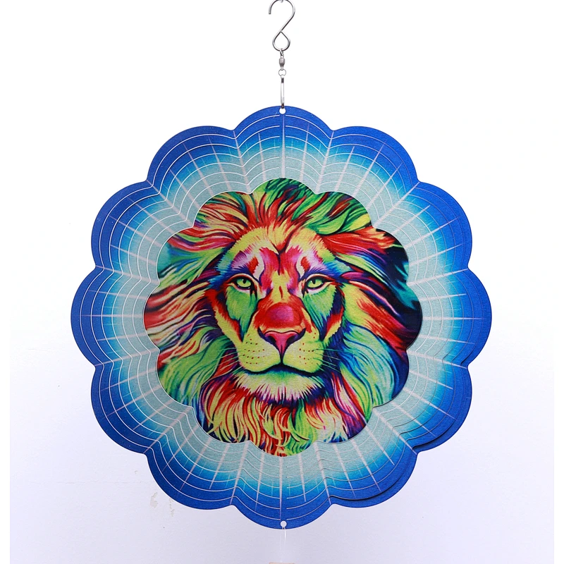 Stainless Steel Metal Lion Wind Spinner For Garden Decoration