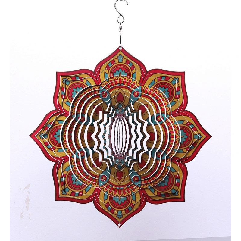 Hotsale Stainless Steel Mandala Wind Spinner For Garden Decoration Christmas Gifts
