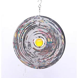 Mirror Surface Stainless Steel 3D Wind Spinner With Sun Catcher