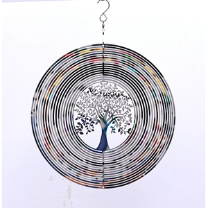 Tree Of Life Stainless Steel 3D Wind Spinner With Mirror Surface