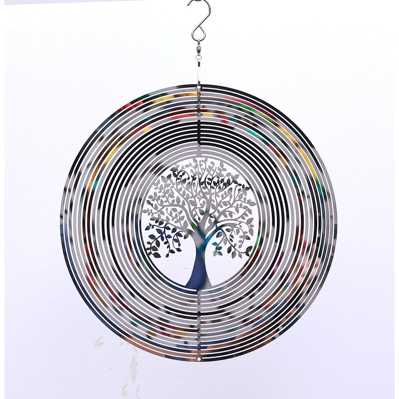 Tree Of Life Stainless Steel 3D Wind Spinner With Mirror Surface
