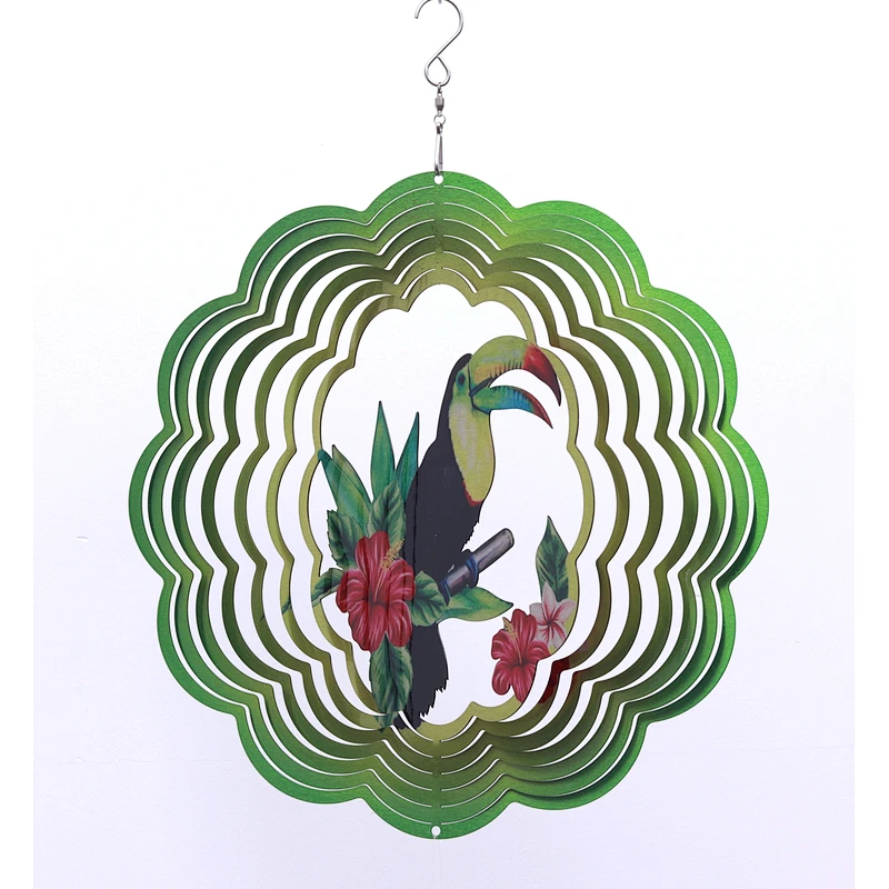 Stainless Steel Toucan Wind Spinner For Window Decoration