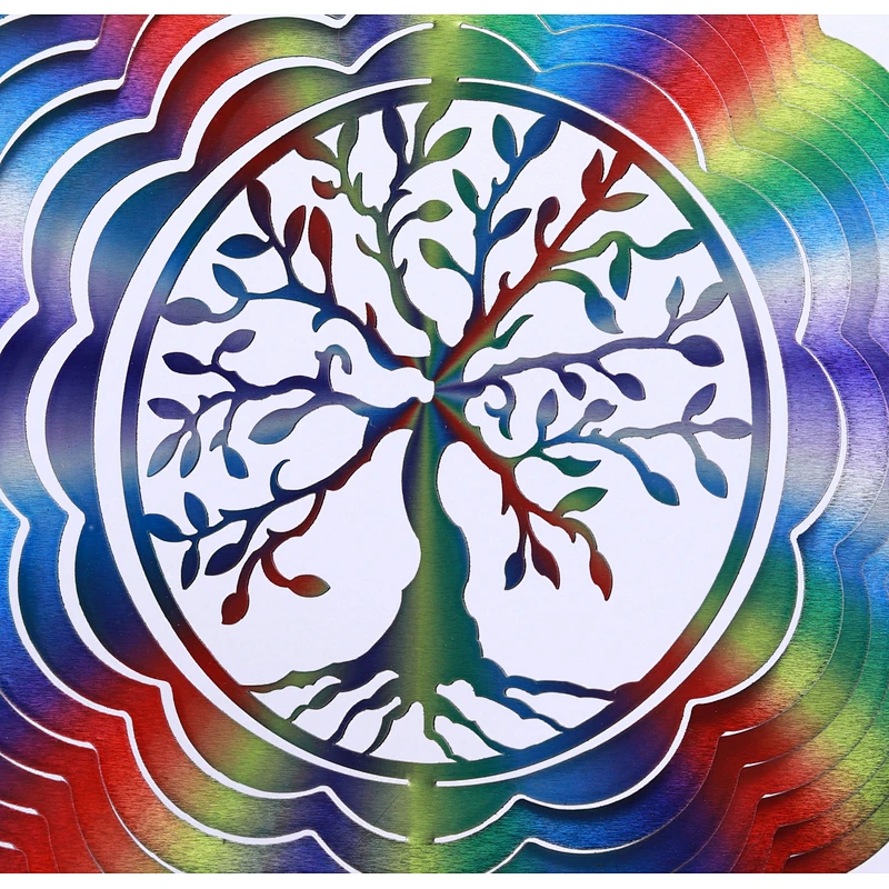 Amazon Hotsale Stainless Steel Tree Of Life Wind Spinner For Garden Decoration Christmas Gifts