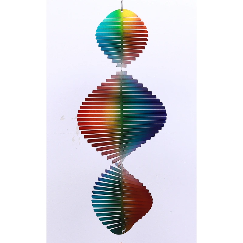 4Levels Rainbow Stainless Steel 3D Wind Spinner