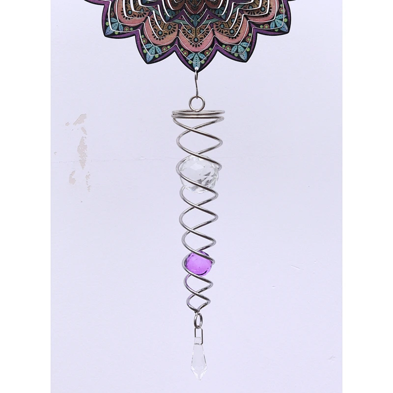 Gorgeous 3D Mandala Wind Spinner With Tail Spiral For Garden Decoration