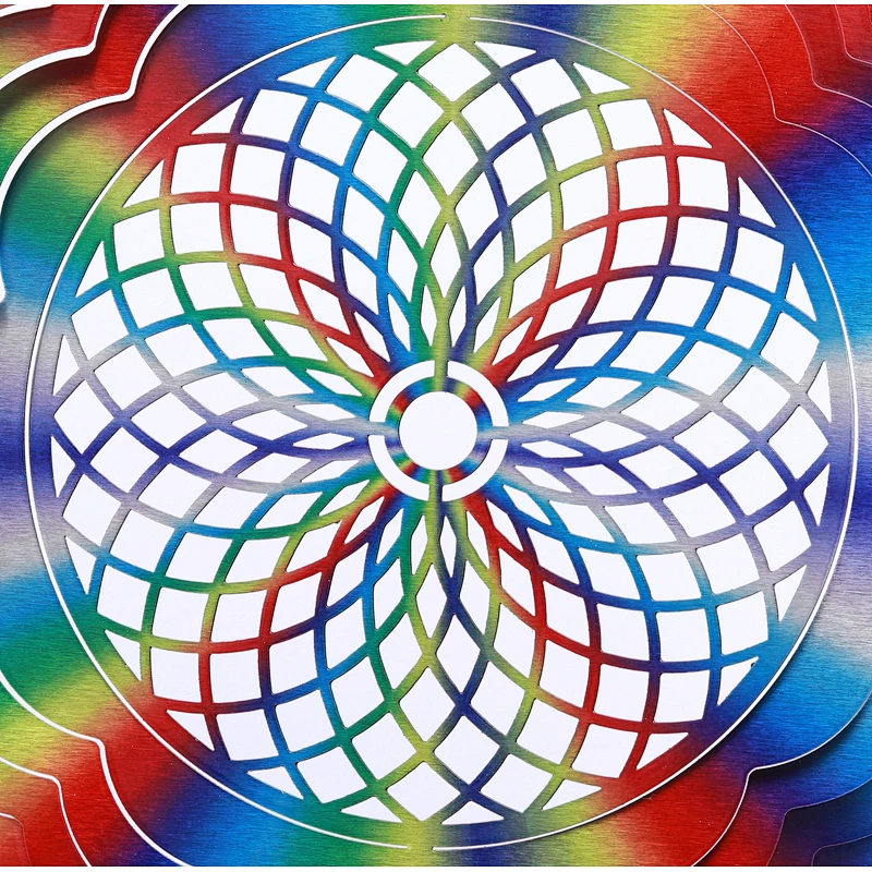 10 Inch Kaleidosocpe Stainless Steel Wind Spinner For Christmas Gifts