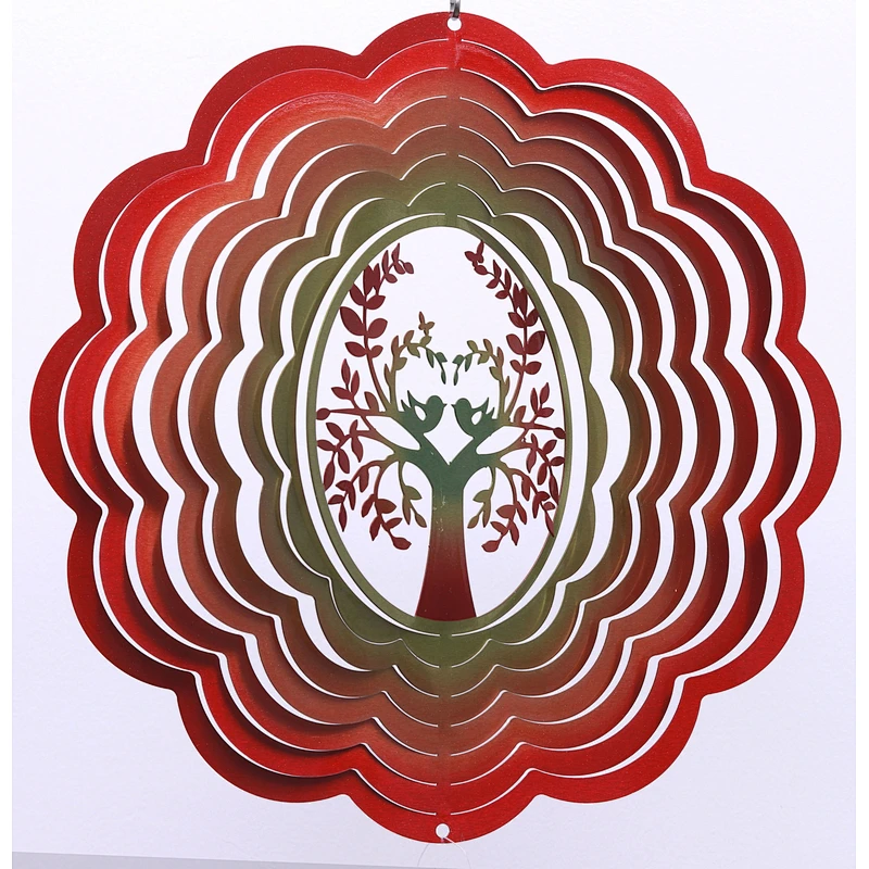Stainless Steel Tree Of Life Wind Spinner For Garden Decoration