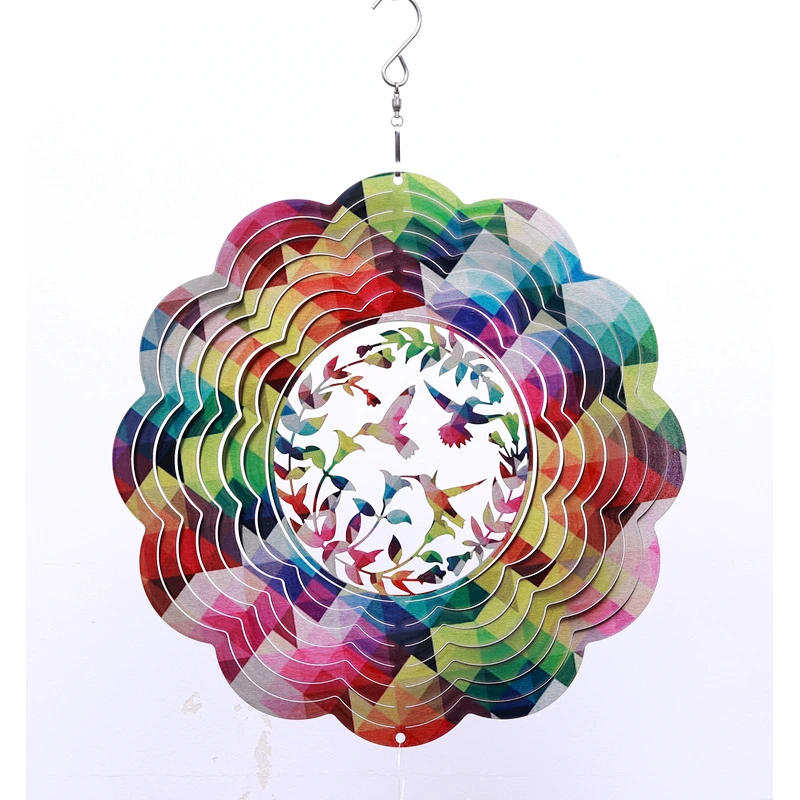 Hotsale Hummingbird Stainless Steel Wind Spinner For Garden Decoration Christmas Gifts