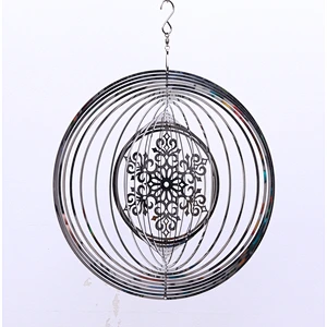 8Inch Snowflake Stainless Steel 3D Wind Spinner With Mirror Surface For Garden Decoration Christmas Gifts