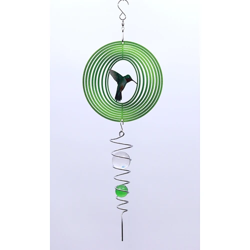 Hummingbird Wind Spinner With Tail Sprial For Garden Decoration