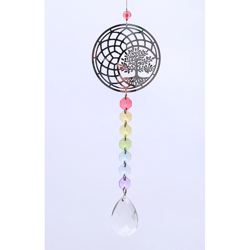 Tree Of Life Crystal Sun Catcher For Garden Home Decoration