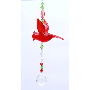 Red Bird Crystal Pendant Sun Catcher For Home Decoration
