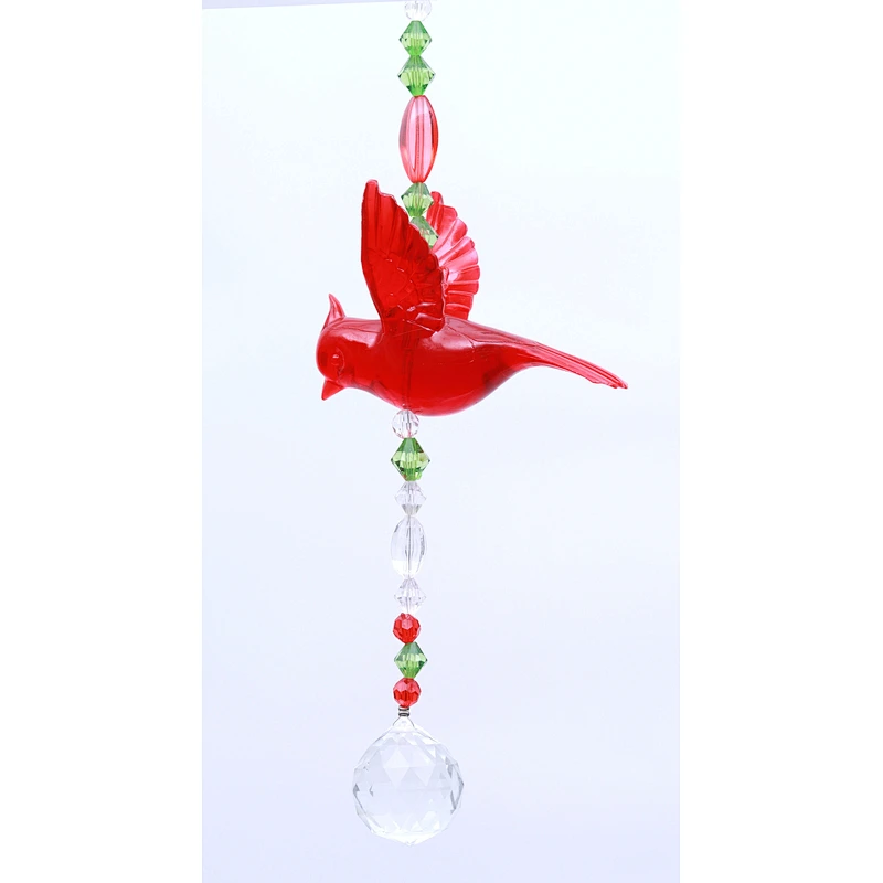 Red Bird Crystal Pendant Sun Catcher For Home Decoration