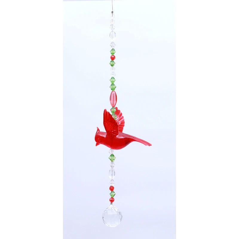 Red Bird Crystal Pendant Sun Catcher For Home Decoration