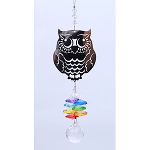 Owl Sculpture Crystal Sun Catcher For Home Garden Decoration