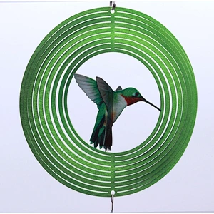 Hummingbird Wind Spinner With Tail Sprial For Garden Decoration