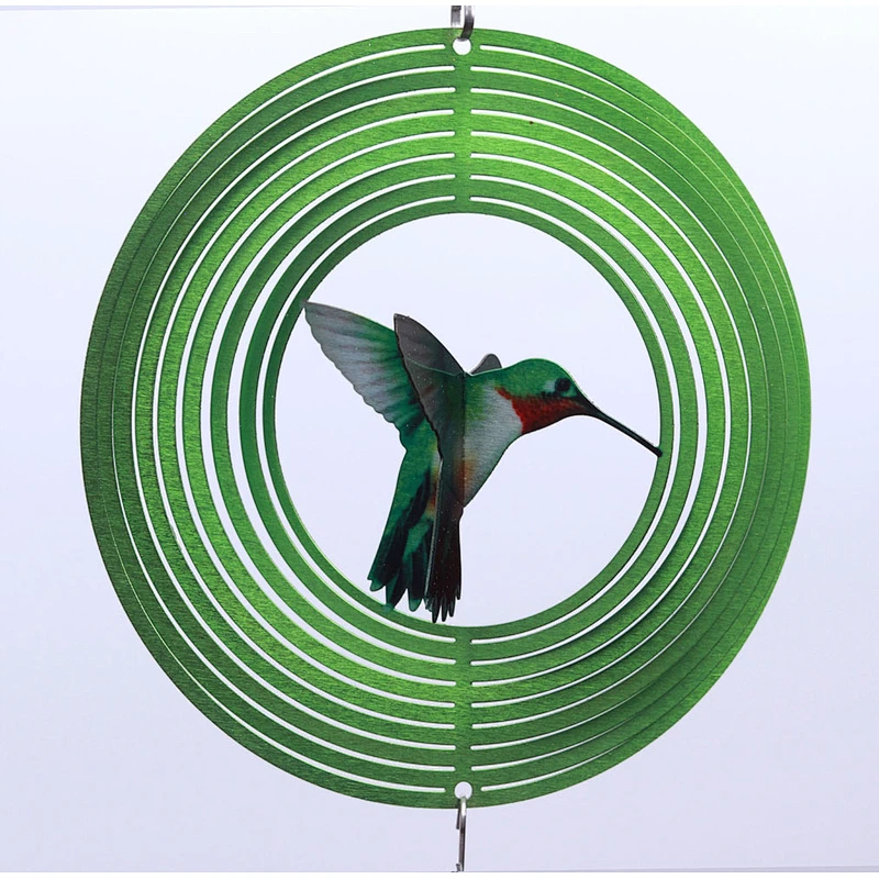 Hummingbird Wind Spinner With Tail Sprial For Garden Decoration