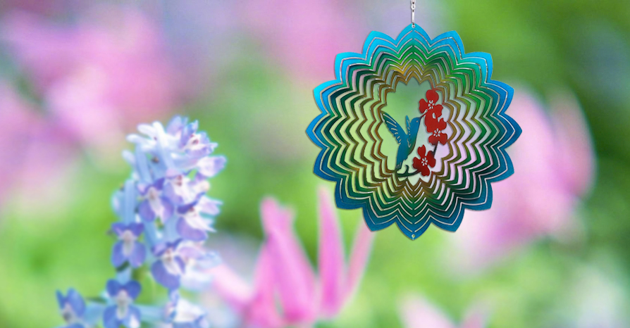 Hummingbird wind spinner