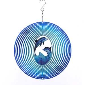 Summer Ocean Dolphin Wind Spinner For Home Garden Decoration