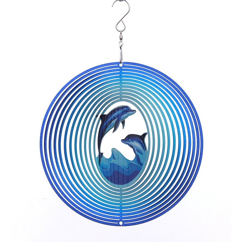 Summer Ocean Dolphin Wind Spinner For Home Garden Decoration