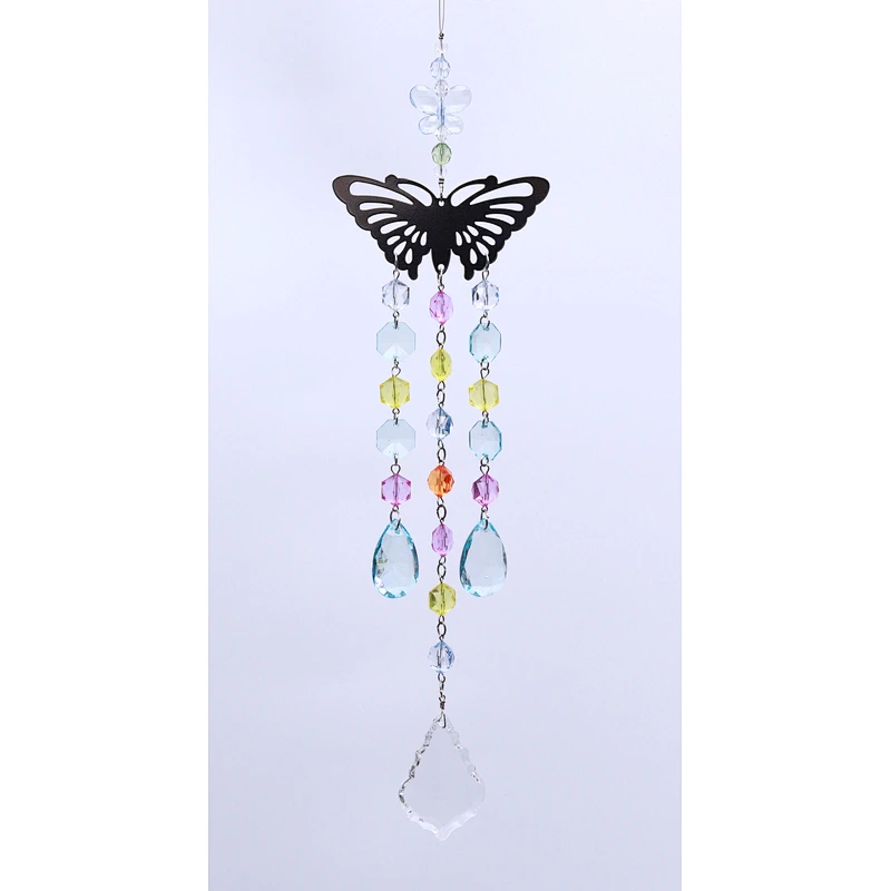 Metal Butterfly Crystal Pendant Sun Catcher For Home Decoration