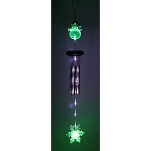 Snowman Wind Chime With Solar Light For Garden Decoration