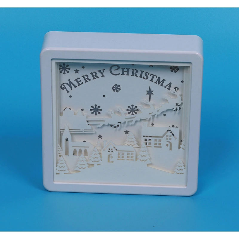 Merry Christmas 3D Papercut Light For Home Decoration