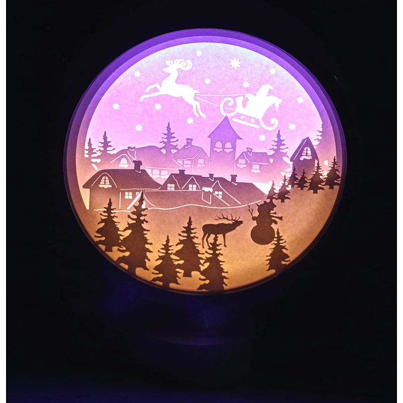 Christmas Eve 3D Papercut Light For Home Decoration