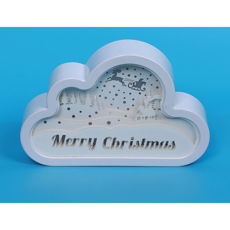 Christmas Snowy Ninght 3D Papercut Light For Home Decoration