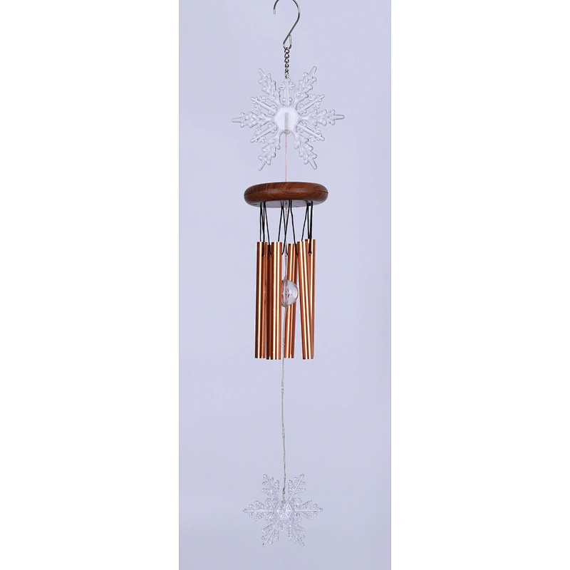 Snowflake Wind Chime With Solar Light For Garden Decoration
