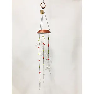 Color Change Christmas Deer Solar Wind Chime For Garden Decoration