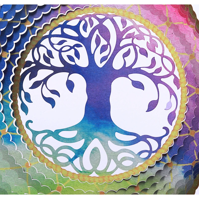 Stainless Steel Tree Of Life Wind Spinner For Gadren Hanging Decoration