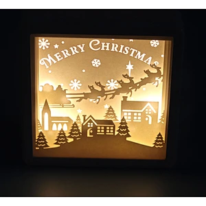 Merry Christmas 3D Papercut Light For Home Decoration