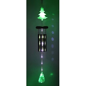 Christmas Tree Wind Chime With Solar Light For Garden Decoration