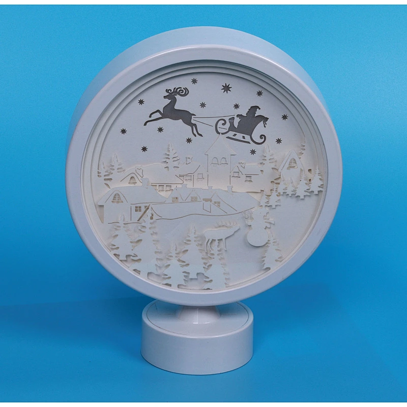 Christmas Eve 3D Papercut Light For Home Decoration