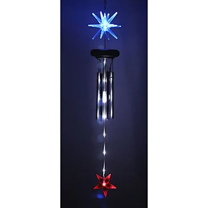 Star Wind Chime With Solar Light For Garden Decoration