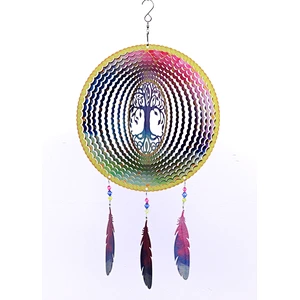 Stainless Steel Tree Of Life Wind Spinner For Gadren Hanging Decoration