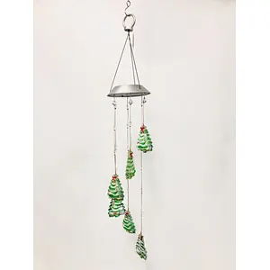 Color Changing Christmas Tree Solar Wind Chime For Garden Decorations