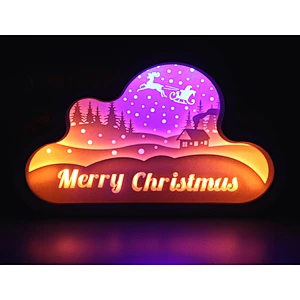 Christmas Snowy Ninght 3D Papercut Light For Home Decoration