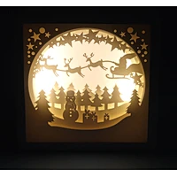 Christmas Forest 3D Papercut Light For Home Decoration
