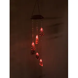 Color Changing Christmas Tree Solar Wind Chime For Garden Decorations