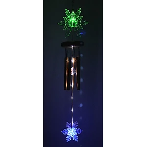 Snowflake Wind Chime With Solar Light For Garden Decoration