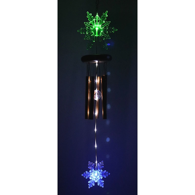 Snowflake Wind Chime With Solar Light For Garden Decoration