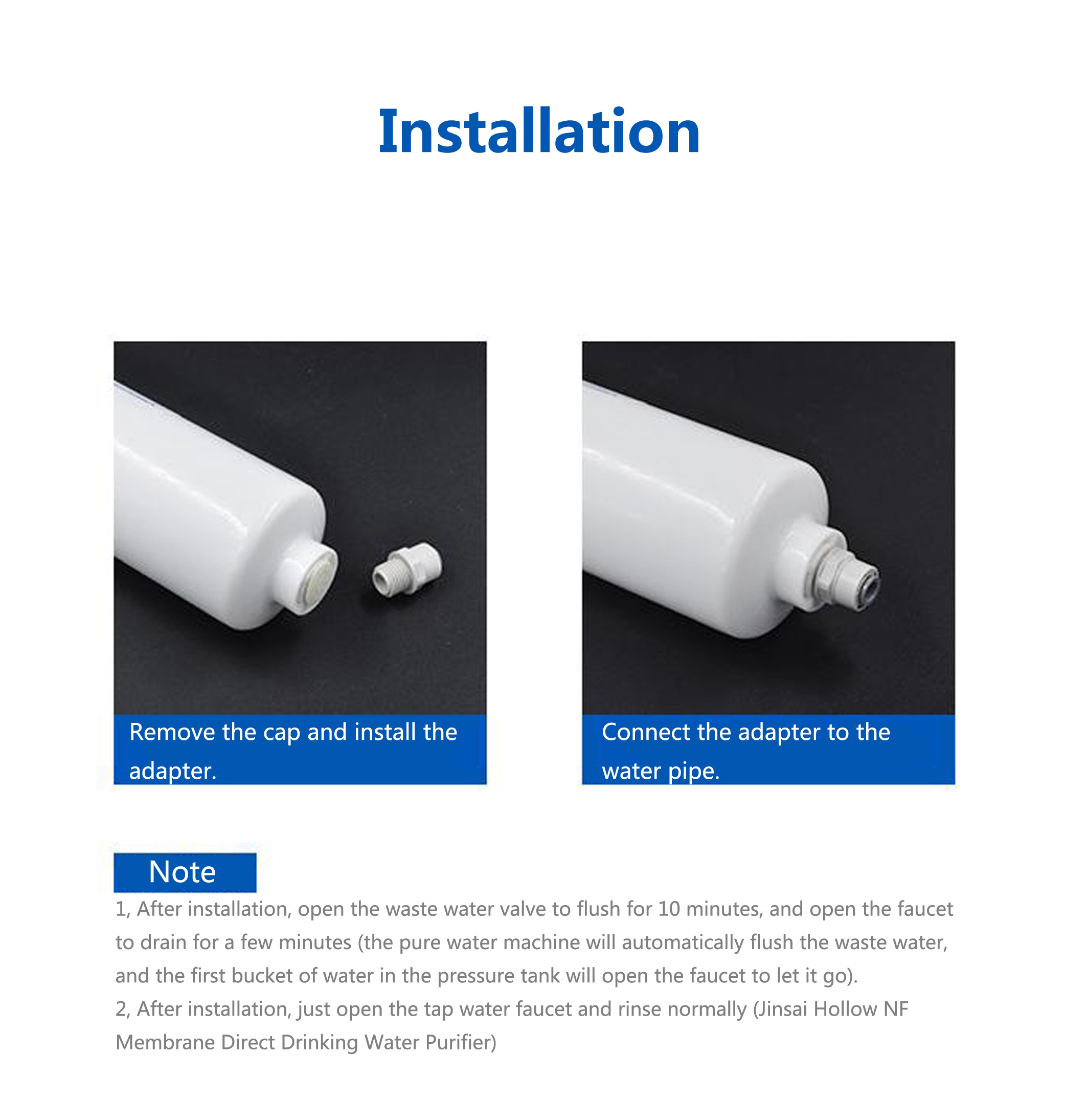 water purifier, activated charcoal post filter, hollow nf membrane