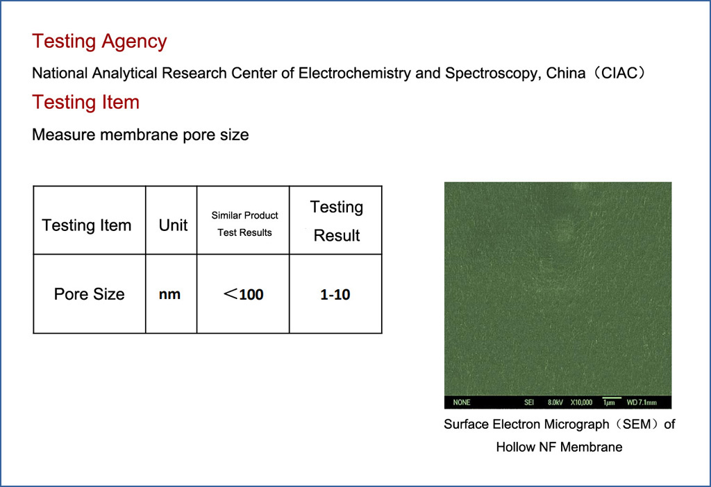 filtration accuracy 1-10nm