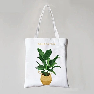 Flower Line Drawing Cotton Bag