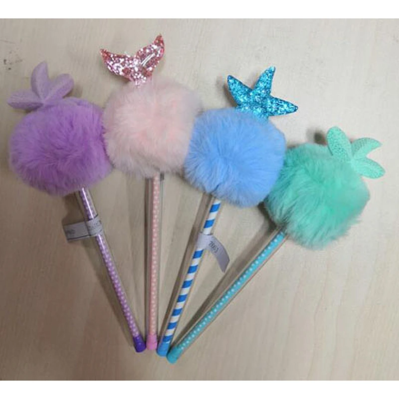 Marine animal pompom pen