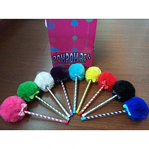Colorful pompom pen