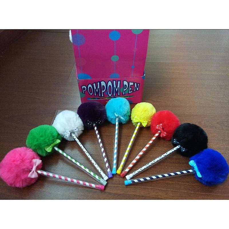 Colorful pompom pen